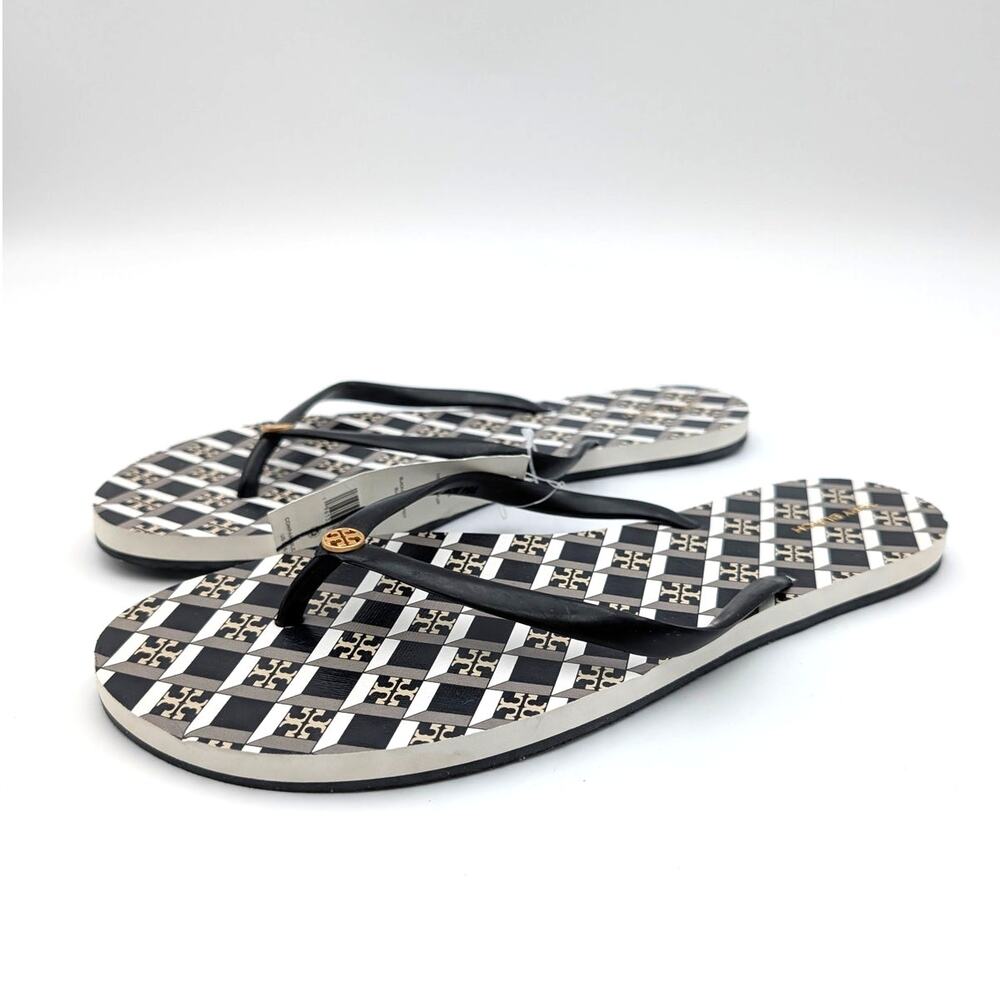 Tory Burch Chelsea Flip Flop Sandals Open Toe Women's Black Size US11M EU41.5